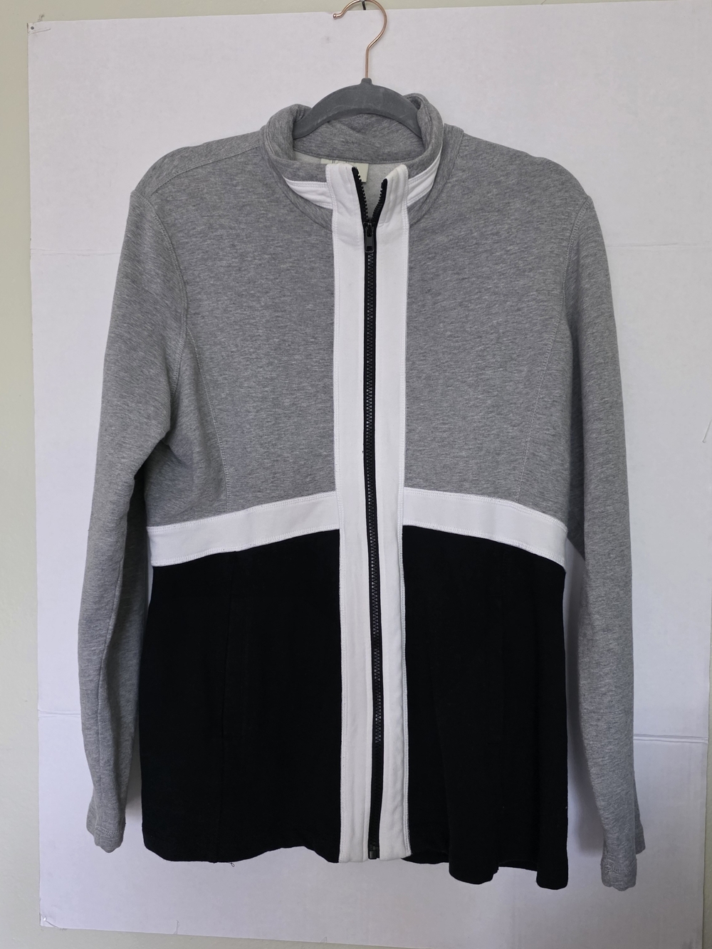 Jane + Delancey Neiman Marcus Exclusive Colorblock Full Zip Jacket Gray Black